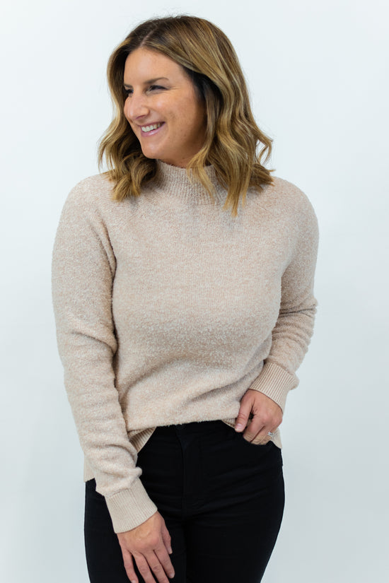 Mock Neck Boucle Sweater | FINAL SALE