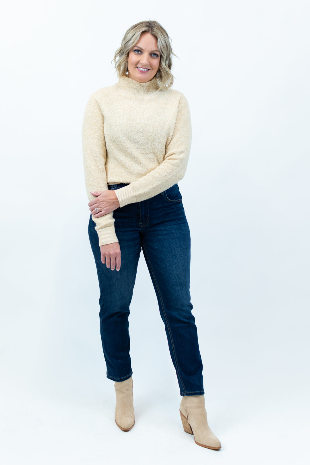 Mock Neck Boucle Sweater | FINAL SALE