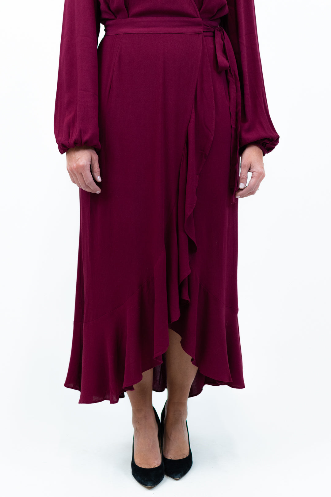 Ruffle Hem Wrap Maxi Dress | FINAL SALE