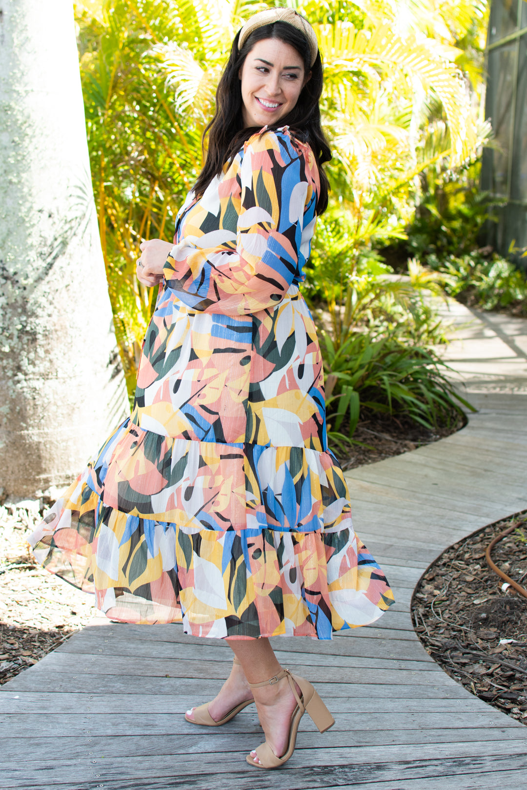 Tiered Long Sleeve Midi Dress | FINAL SALE